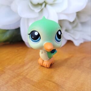 Littlest Pet Shop LPS #208 Green Hummingbird Bird Blue Eyes 2005 C